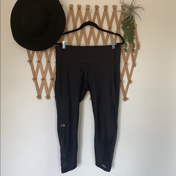Under Armour Pants - Under Armour black mesh yoga pants
